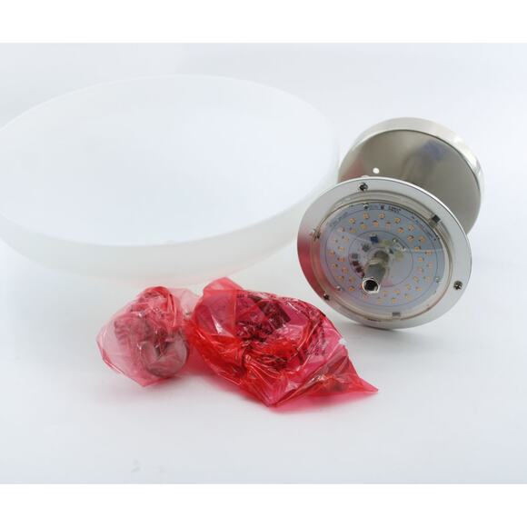 FlushMount Light Progress Lighting Replay 1-Light Brushed Nickel LED Semi-Flush - Picture 8 of 9